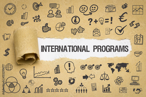 International Programs / Papier mit Symbole photo