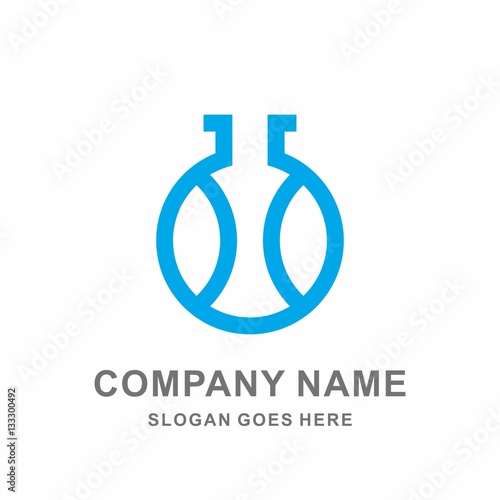 Science Laboratory Liquid Bottle Link Data Computer Medical Resources Business Company Stock Vector Logo Design Template 