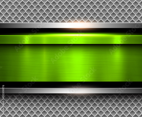 Background metallic green with brushed metal texture
