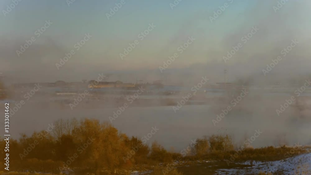 Steam Fog Rises from Warm Lake During Cold Wave Steam Fog Rises from Warm Lake During Cold Wave