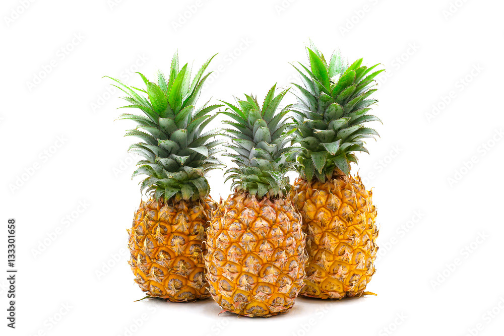 Isolated of pineapple fruit sliced on white background Isolated of pineapple fruit sliced on white background