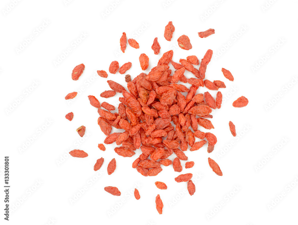 heap of goji berries isolated on white background heap of goji berries isolated on white background