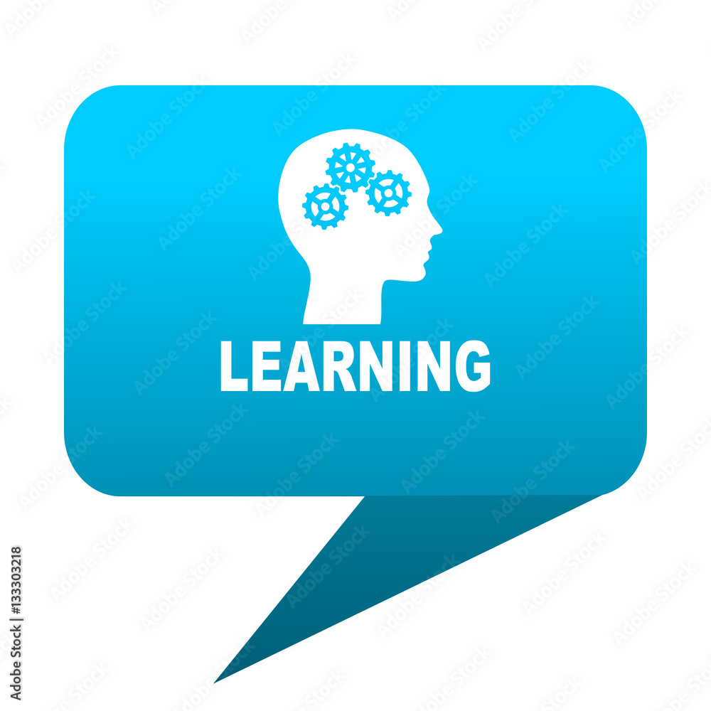 learning blue bubble icon learning blue bubble icon