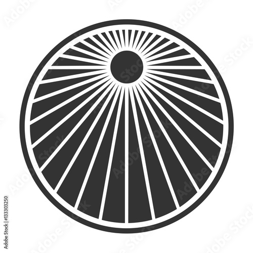 Vintage sun ray burst insignia logotype for logo design, emblem.