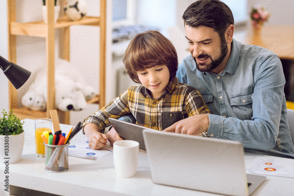 Happy family spending time with pleasure