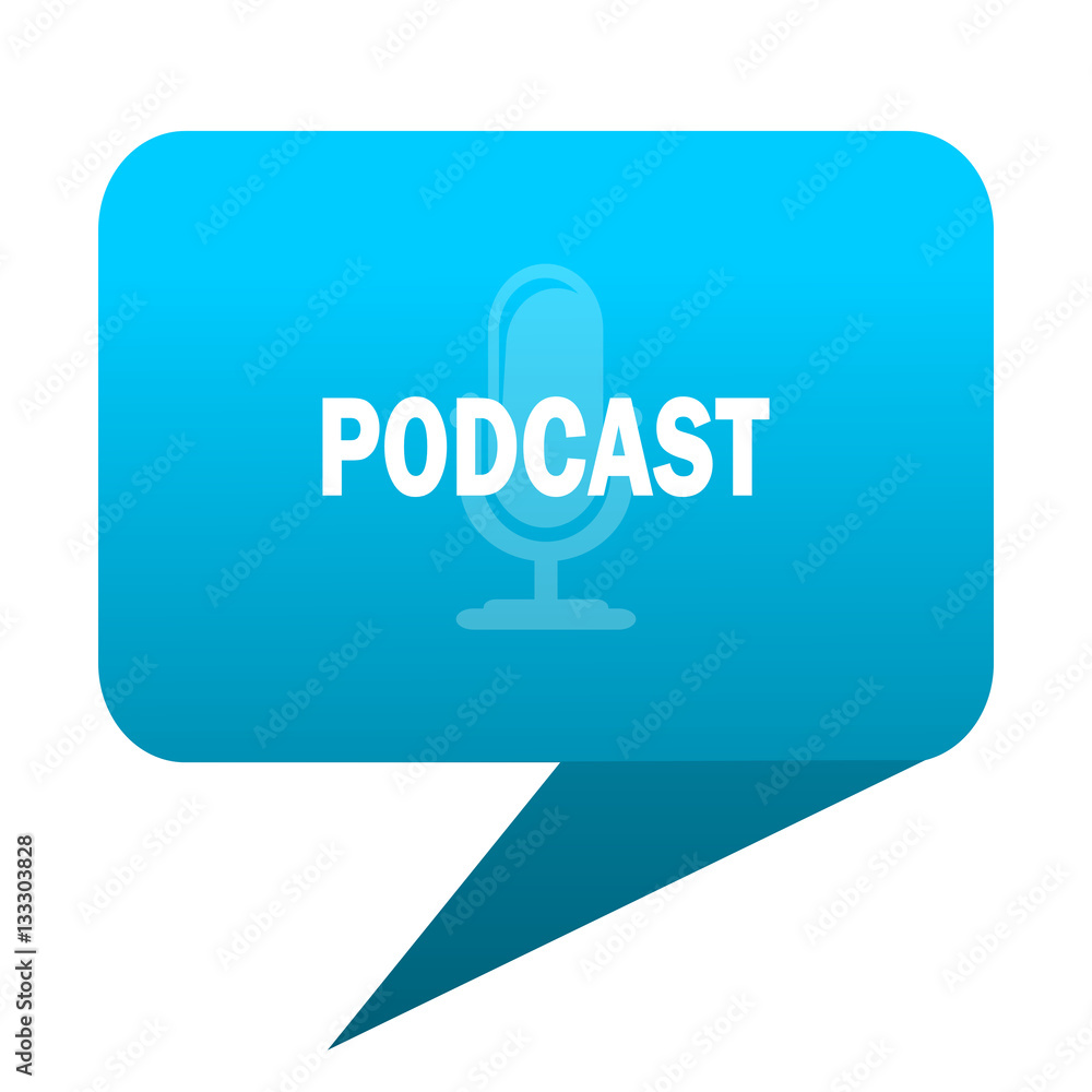 podcast blue bubble icon podcast blue bubble icon