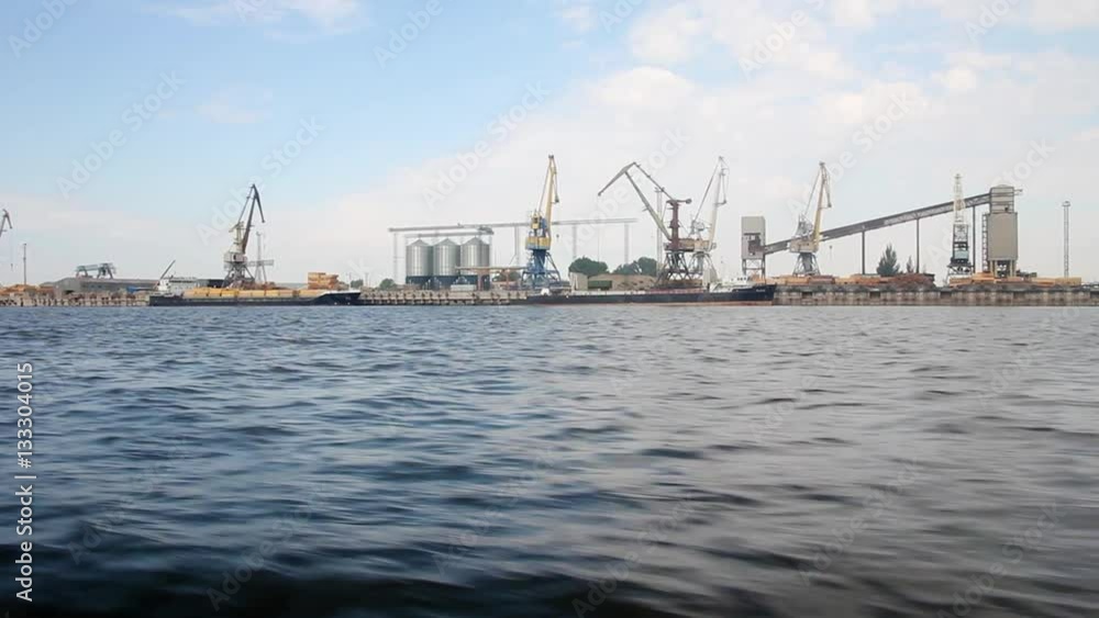 River port. Video from the deck of a moving ship River port. Video from the deck of a moving ship