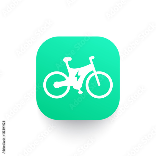 Electric bicycle icon, booster bike, vector illustration