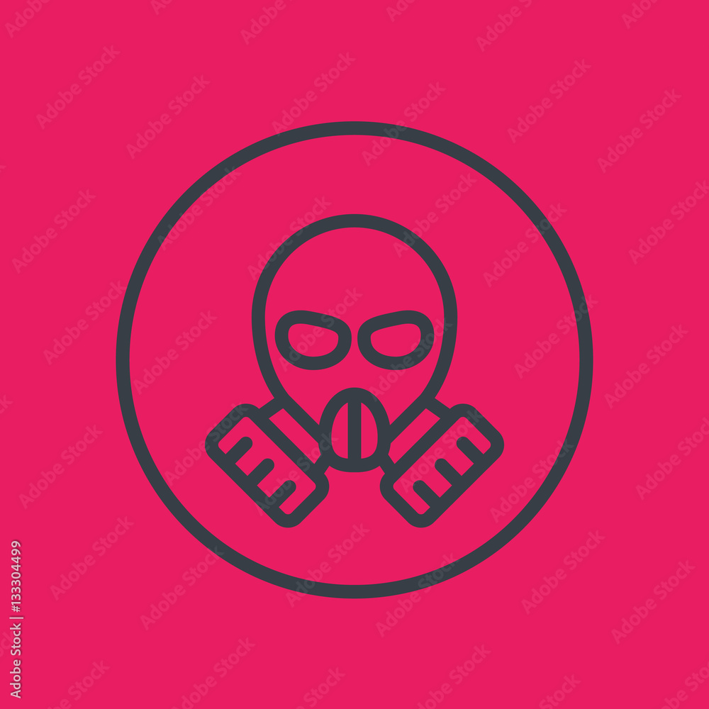 gas mask line icon in circle, vector illustration gas mask line icon in circle, vector illustration