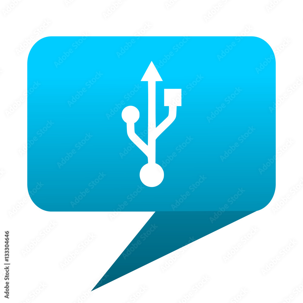 usb blue bubble icon usb blue bubble icon