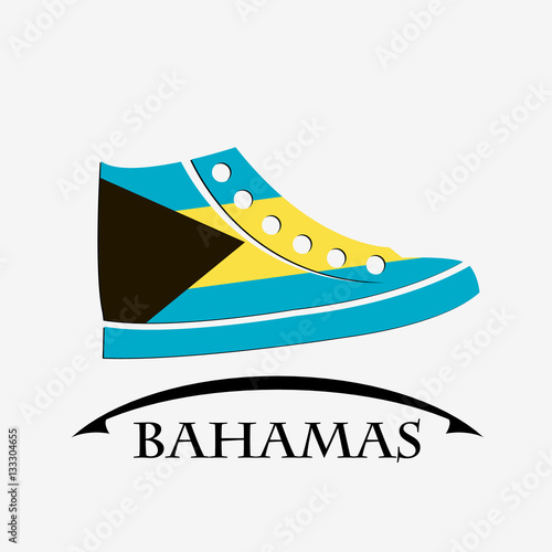shoes icon made from the flag of Bahamas