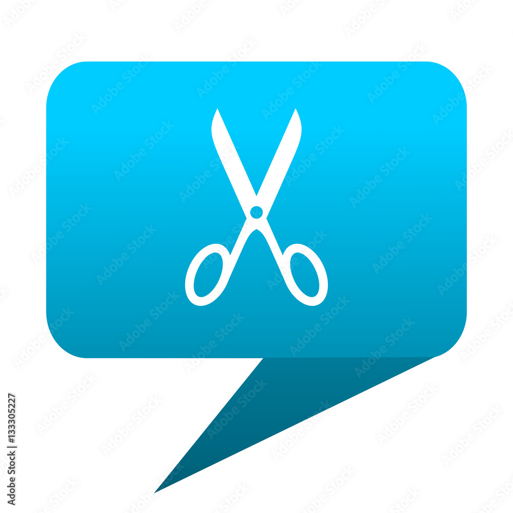 scissors blue bubble icon scissors blue bubble icon