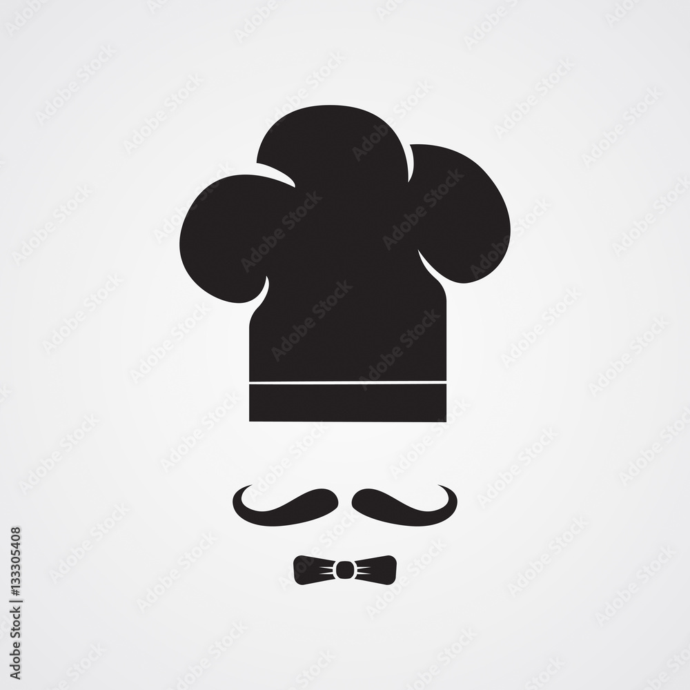 Vector of chef hat with mustache design. Vector of chef hat with mustache design.