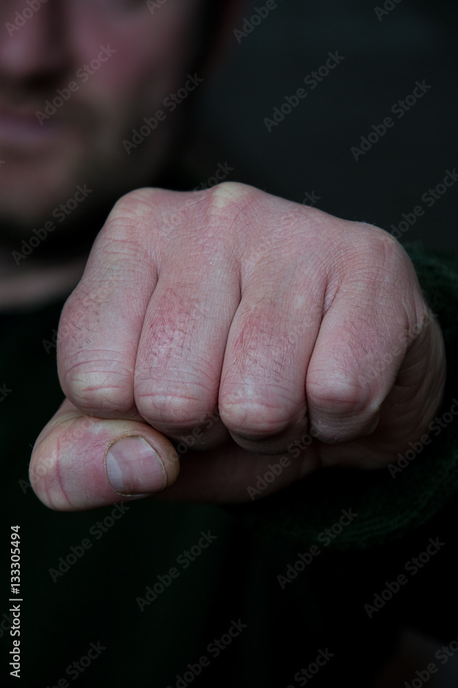 Fototapeta premium An angry man with fist