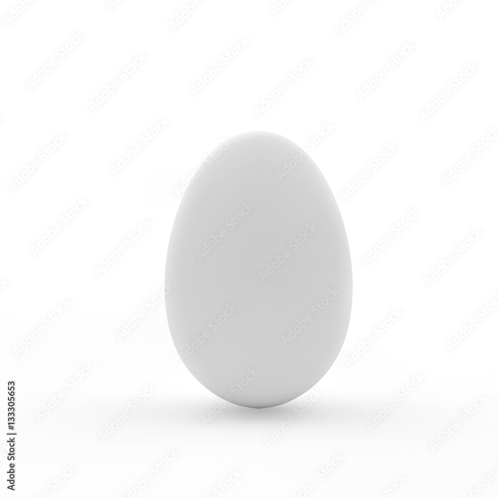 White egg isolated on white. 3D illustration White egg isolated on white. 3D illustration