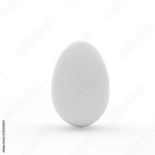 White egg isolated on white. 3D illustration
