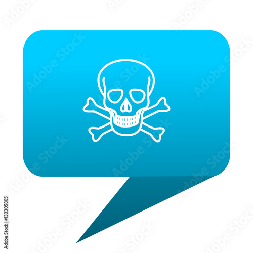 skull blue bubble icon