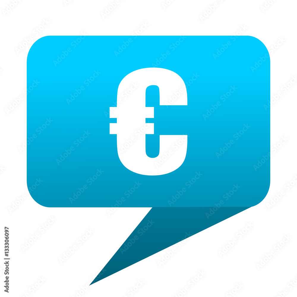 euro blue bubble icon euro blue bubble icon