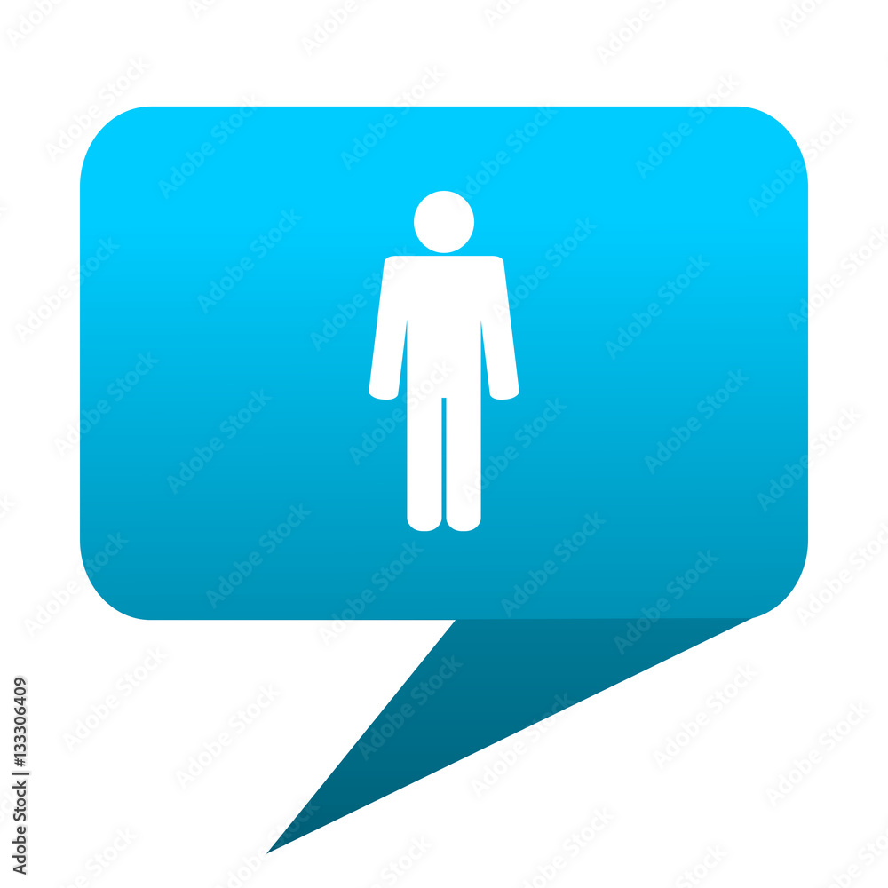 Male blue bubble icon Male blue bubble icon