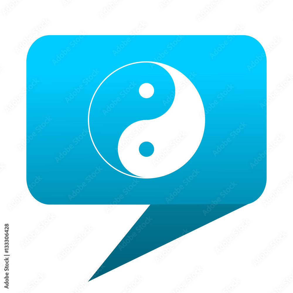 Ying yang blue bubble icon Ying yang blue bubble icon