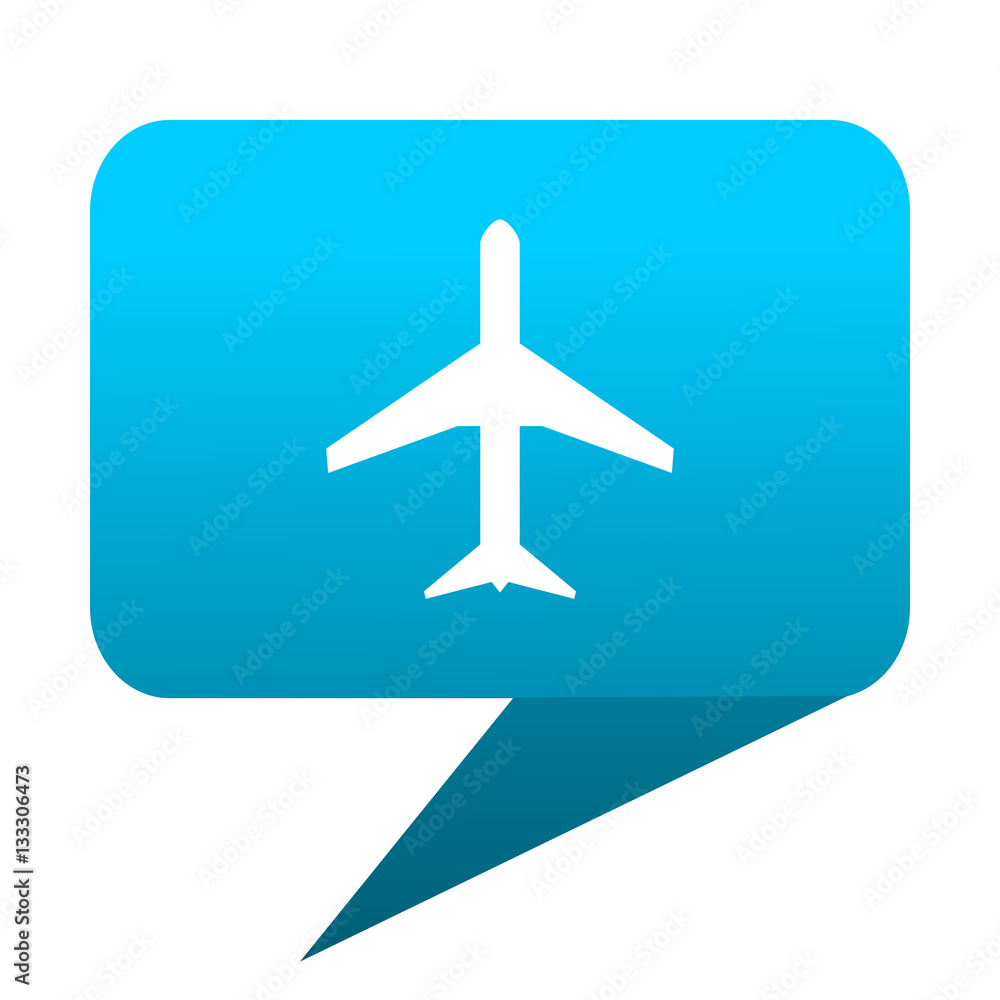 Plane blue bubble icon Plane blue bubble icon