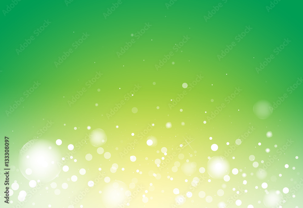 Green and Yellow glitter sparkles rays lights bokeh abstract background/texture.
