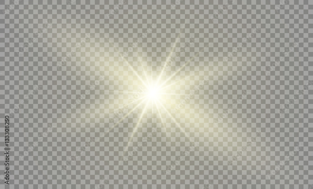 Vector transparent sunlight special lens flare light effect