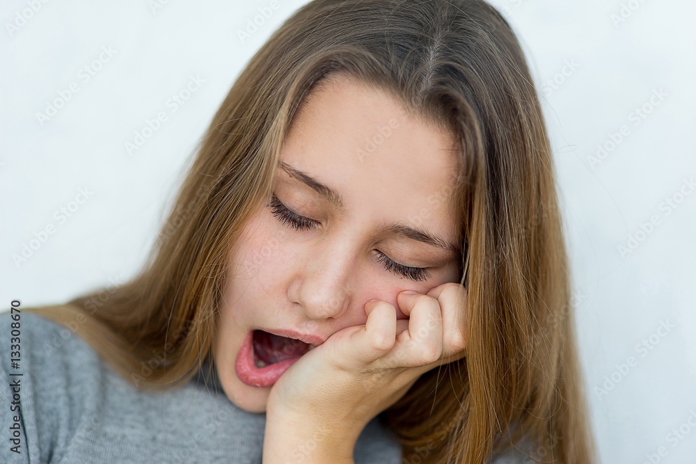 Teenager girl emotional posing isolated Teenager girl emotional posing isolated