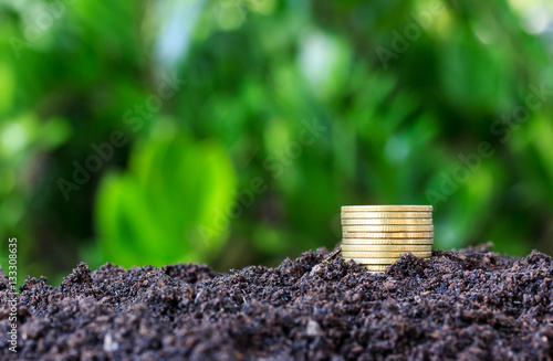 Medal tiles for a bar graph. The volume increase on soil.