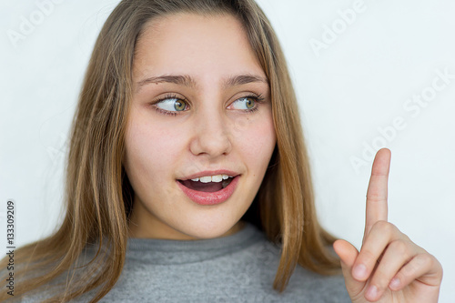 Wallpaper Mural Teenager girl emotional posing isolated Torontodigital.ca