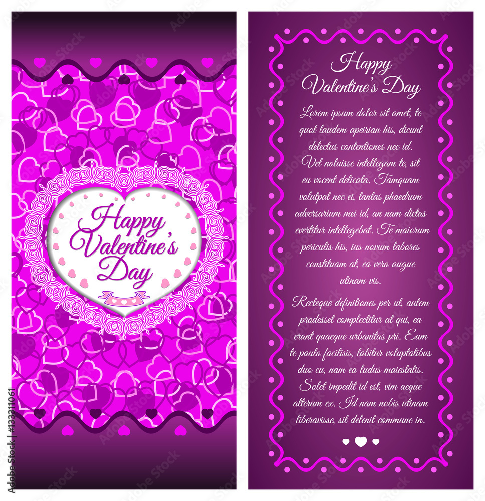 Happy valentines day. Brochure, poster or leaflet template