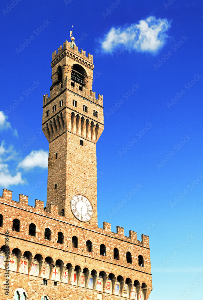 La tour du vieux palais à Florence
