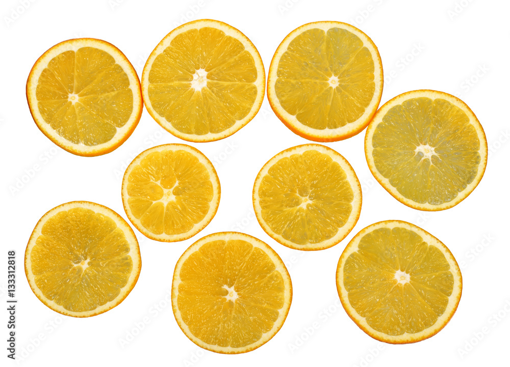 Fresh orange fruits slices