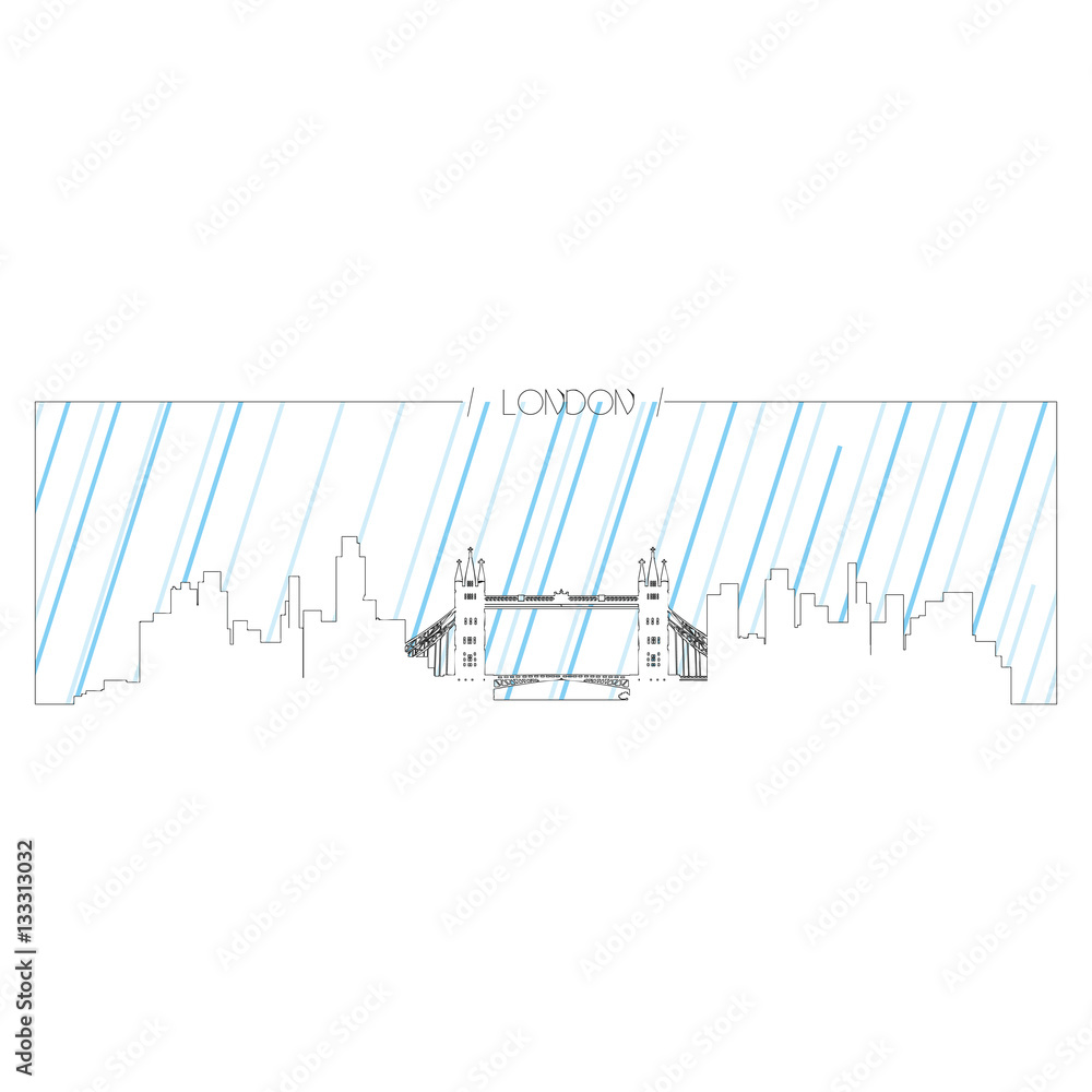Obraz premium Isolated abstract skyline of London, Vector illustration