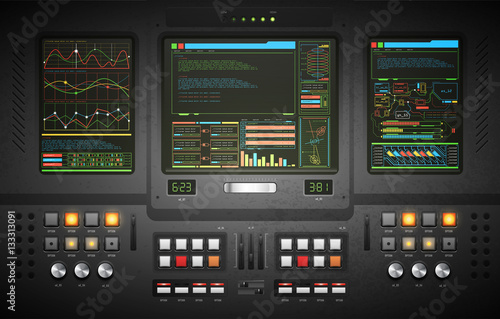 lo-fi user interface. Creative template in the style of science fiction. photo