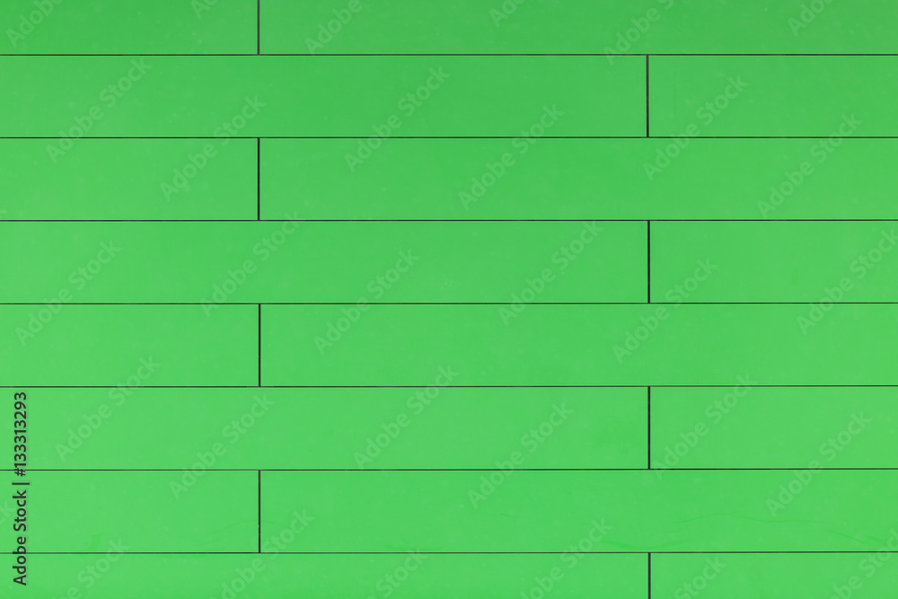 High resolution green plastic wall background with brick form Stock
