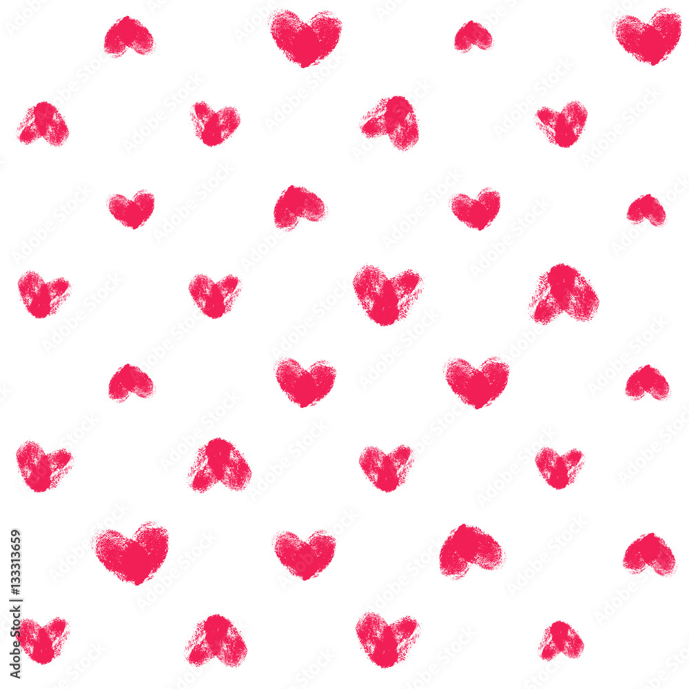 Seamless pattern with fingerprint hearts
