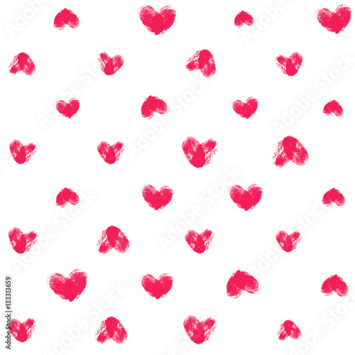 Seamless pattern with fingerprint hearts