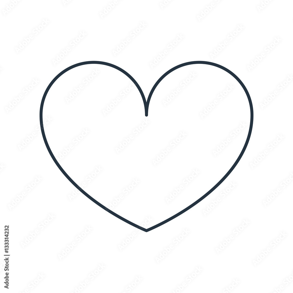 Heart isolated line icon on white background