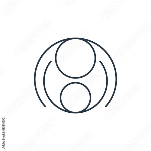 Hugs isolated line icon on white background