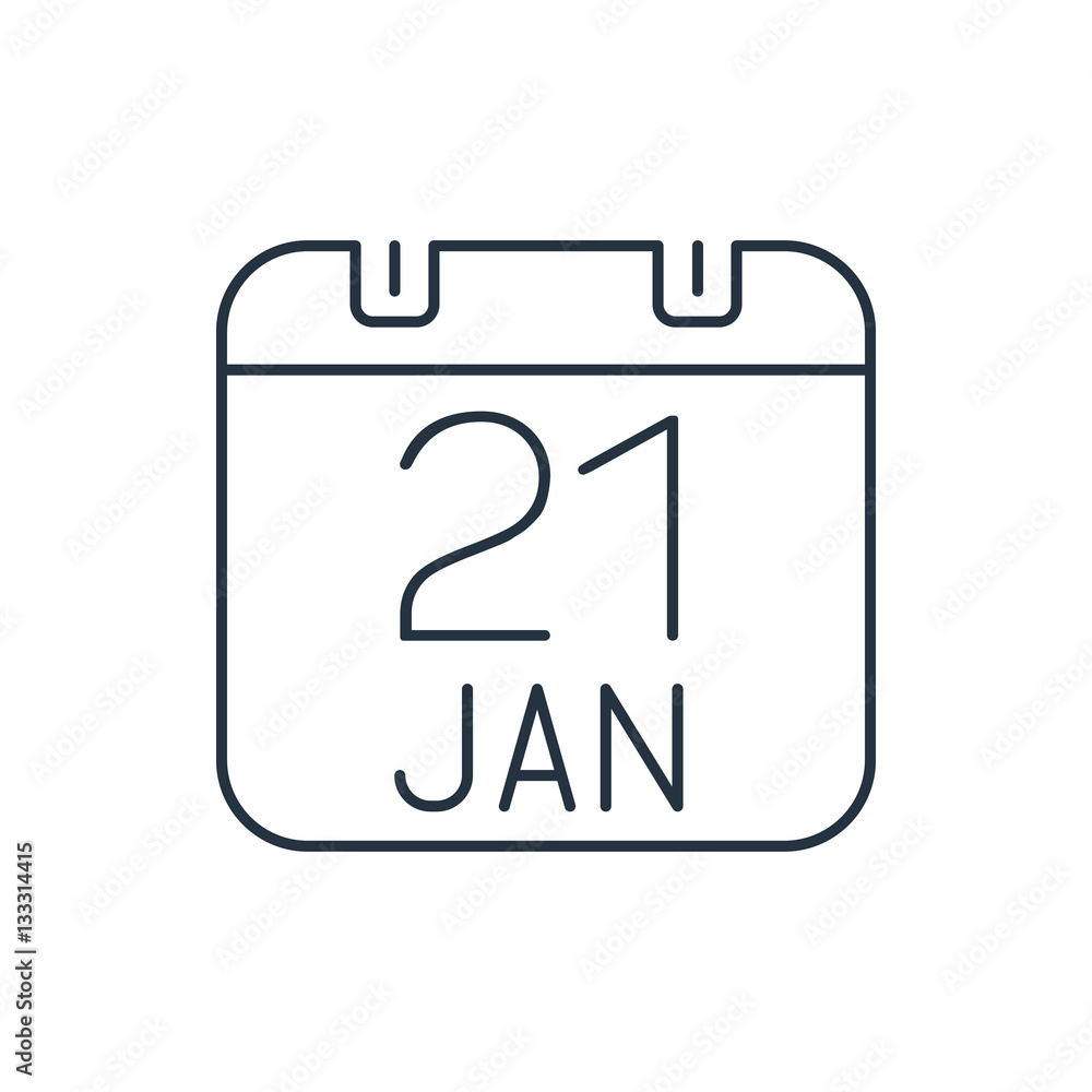 happy hug day 21 january calendar isolated line icon on white b happy hug day 21 january calendar isolated line icon on white b