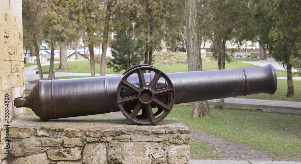 Ancient gun. Old cannon. Anapa, Russia - January 14, 2017. Ancient gun. Old cannon. Anapa, Russia - January 14, 2017.
