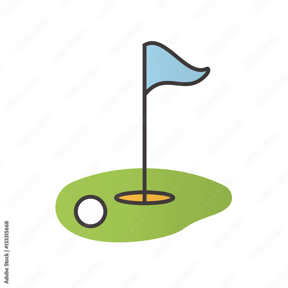 Golf course color icon Golf course color icon