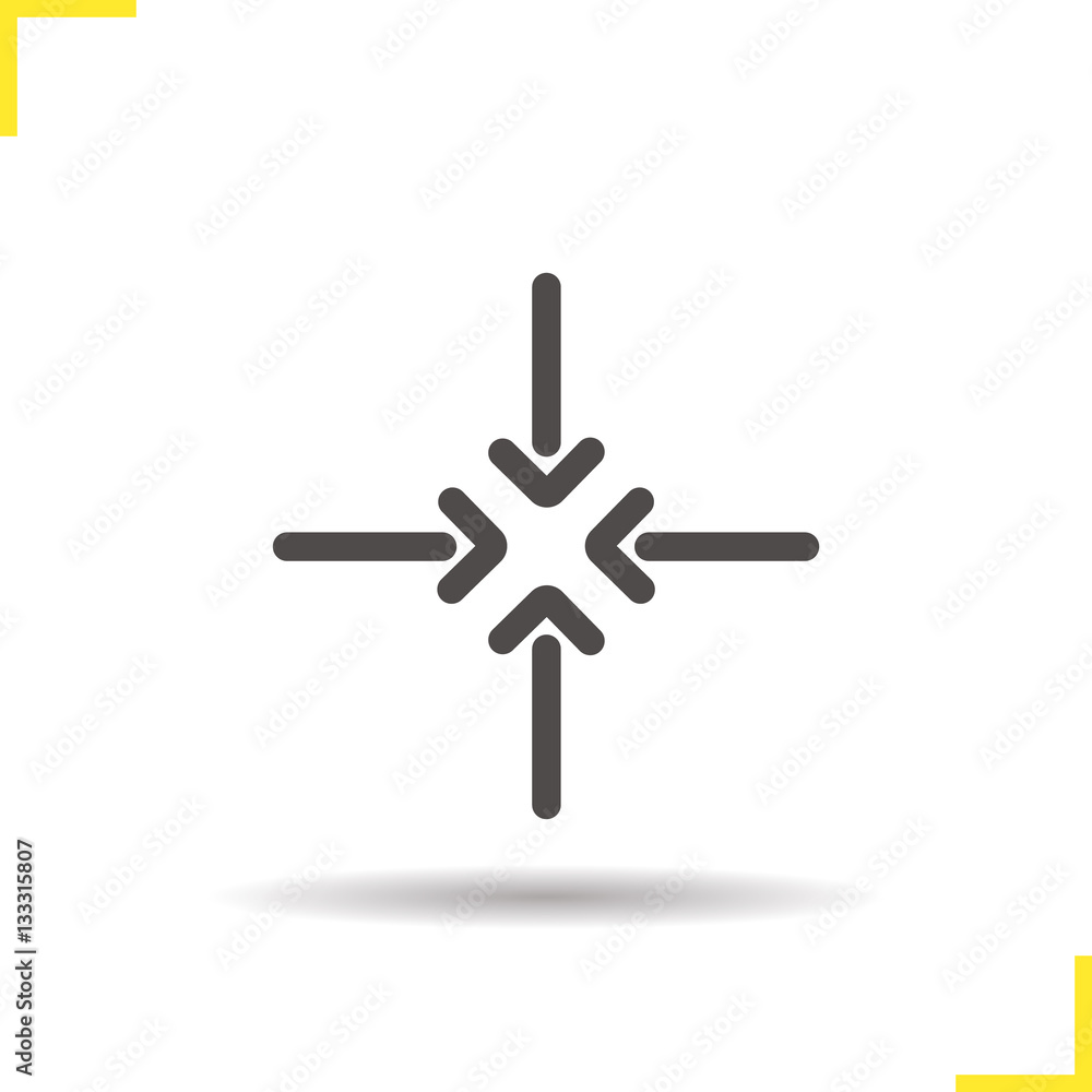 4 arrows aiming to the center icon 4 arrows aiming to the center icon