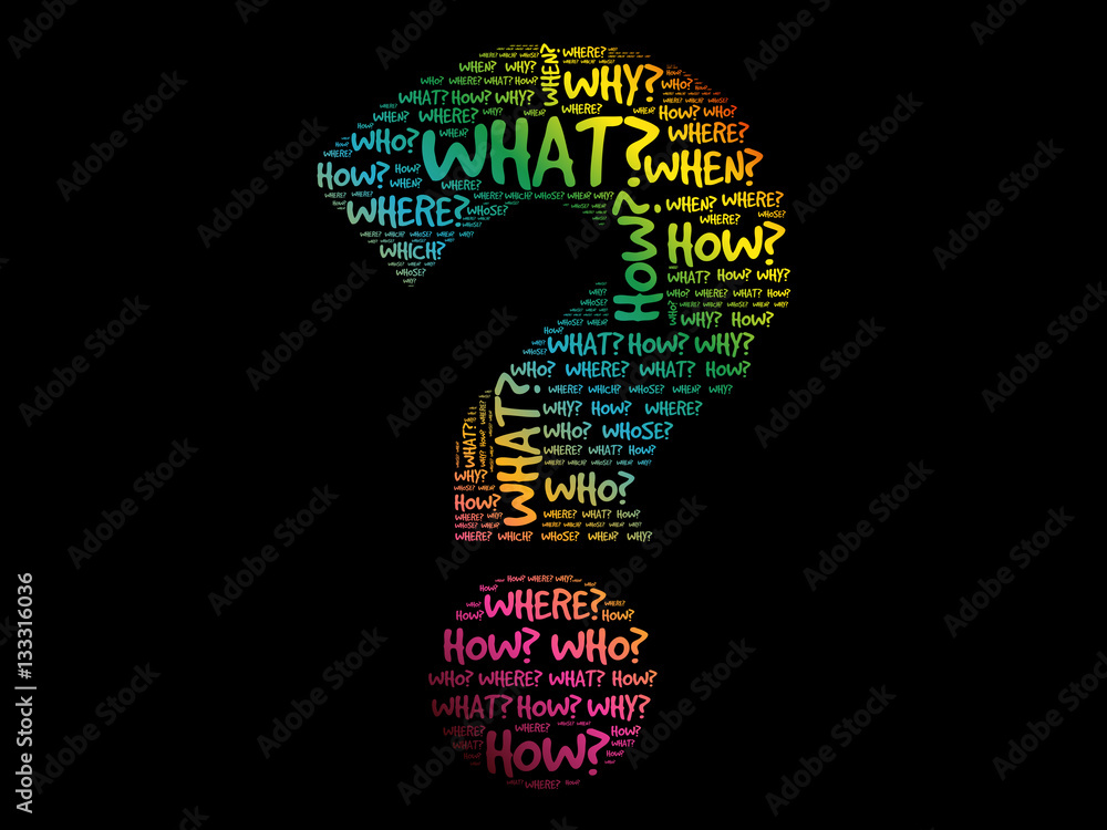 Question mark, Question words concept background Question mark, Question words concept background