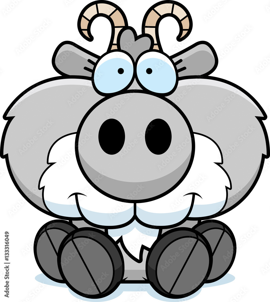 Fototapeta premium Cartoon Goat Sitting