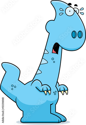 Scared Cartoon Parasaurolophus
