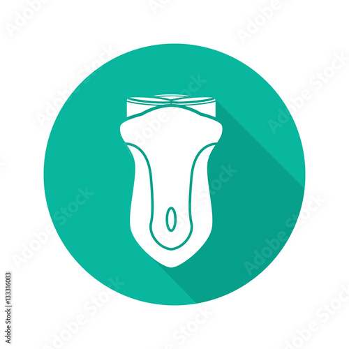 Shaver flat design long shadow icon