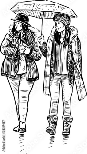 the women under an umbrella