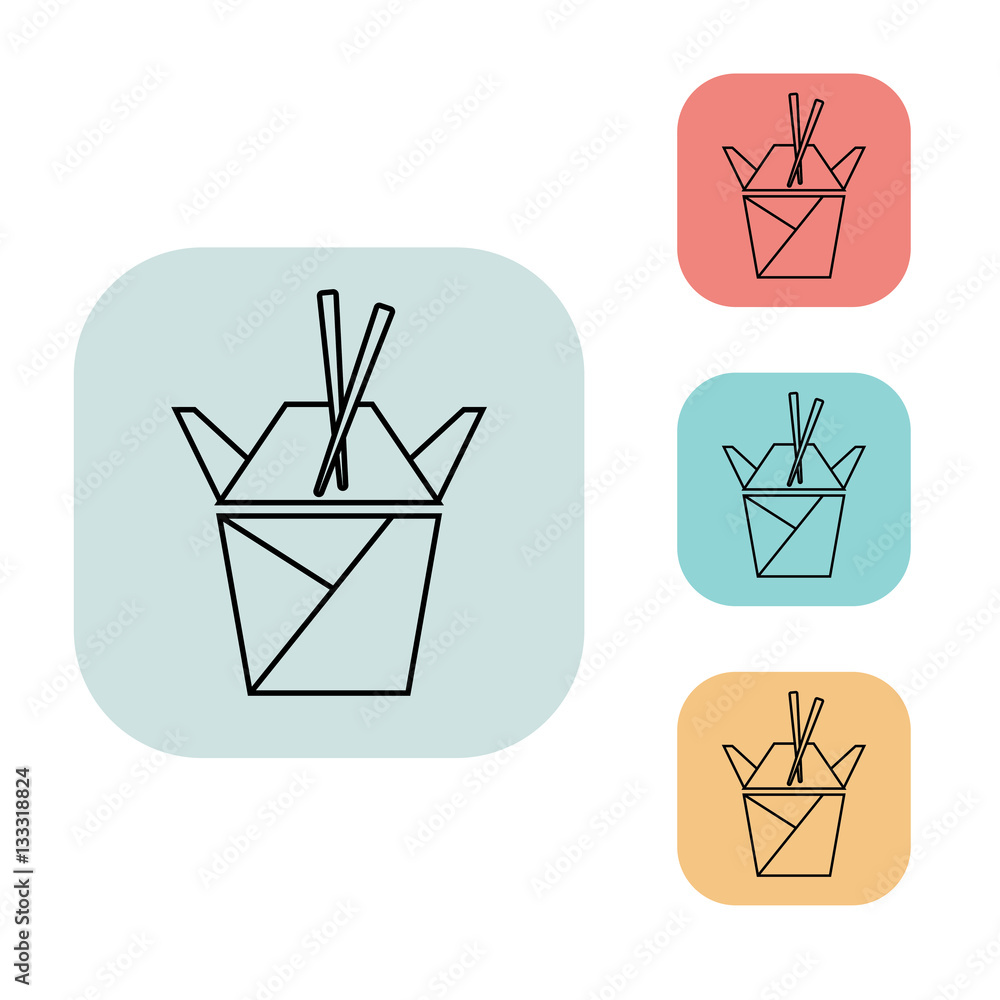 Japanese food icon, outline thin line isolated vector sign symbol, on ...